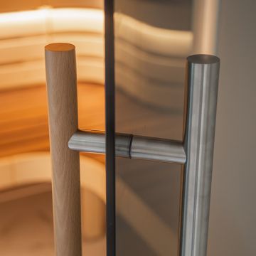 Türgriff für Sauna, Buchenholz innen Gittan 300 mm 19,0 mm Chrom Design Material Edelstahl